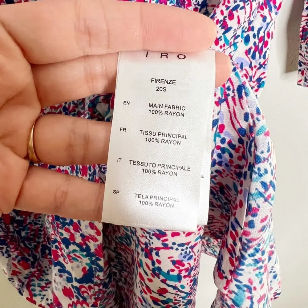 IRO Firenze Printed Dress In Mixed Blue Size XXS - Picture 8 of 9